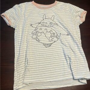 Striped Kids Shirt with Totoro Print